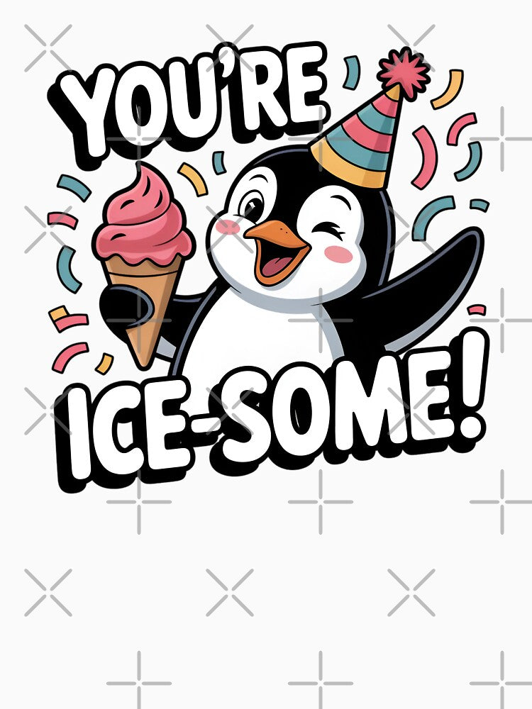 You Are Ice-some | Cute Penguin Pun Design | Winter Humor | Adorable Frosty Friend Art by PaintedPixels01
