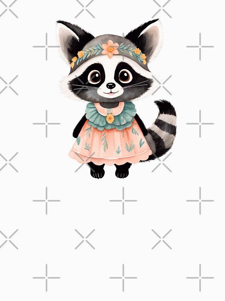 Dreamy Watercolor Raccoon Fashion by Victoria Riabov