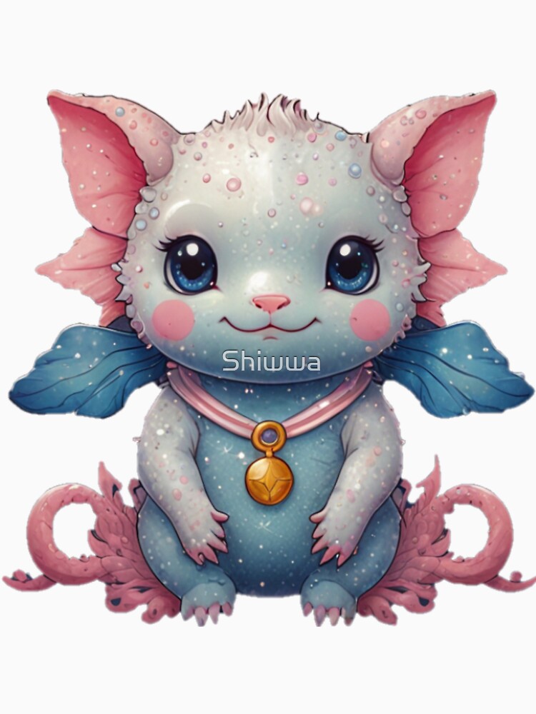 Kawaii Axolotcat Fantasy Creature by Shiwwa