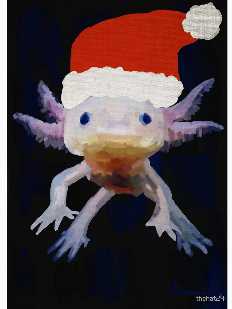 Christmassy Axolotl painting by thehat24