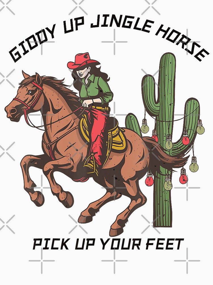 Giddy Up Jingle Horse Pick Up Your Feet Christmas Cowgirl by NetlandWewerka