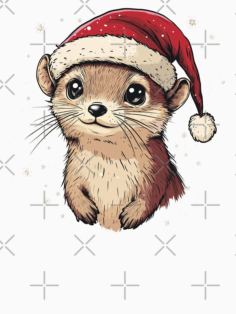 Cute Christmas Otter Funny Animal Motif Winter Gift by ArtRealms