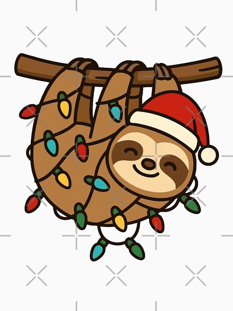 Sloth Wrapped in Christmas Lights – Funny Holiday Animal by Confuzz1ed