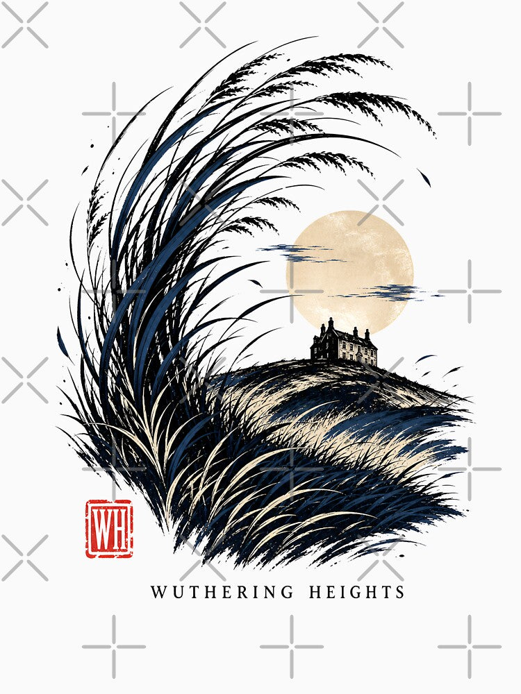 Wuthering Heights Japanese Woodblock Wave Style Moors Art by Fenay Designs