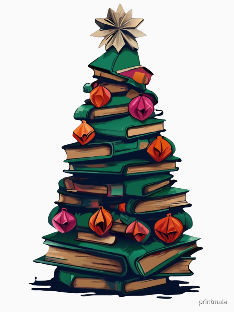 Bookish Christmas Tree by printmala