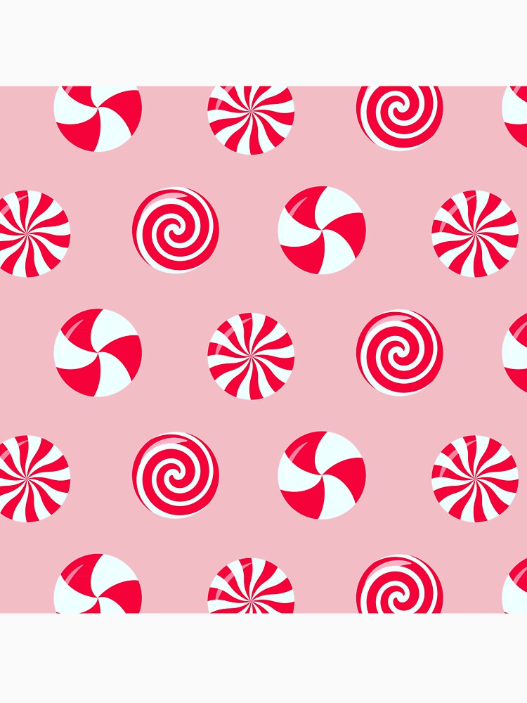 Pink Peppermint Candy Cane Festive Holiday Pattern by newburyboutique