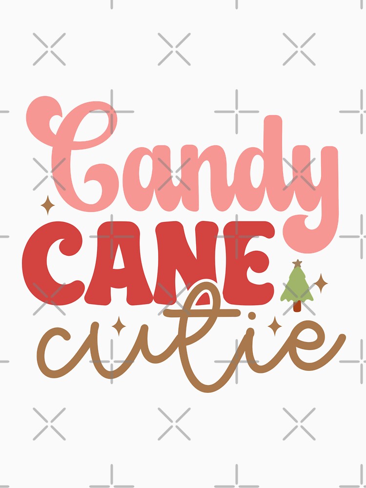 Candy Cane Cutie Christmas Holidays Retro Groovy Typography by MGdezigns