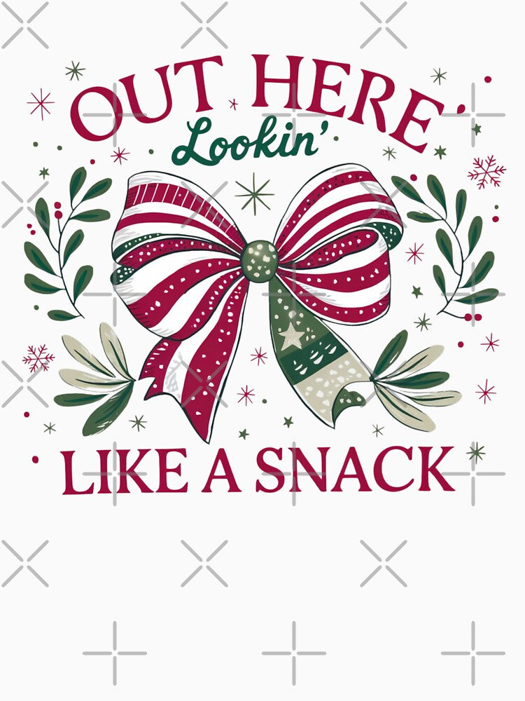 Out here looking like a snack christmas bow mistletoe design by Dominika Farkašová