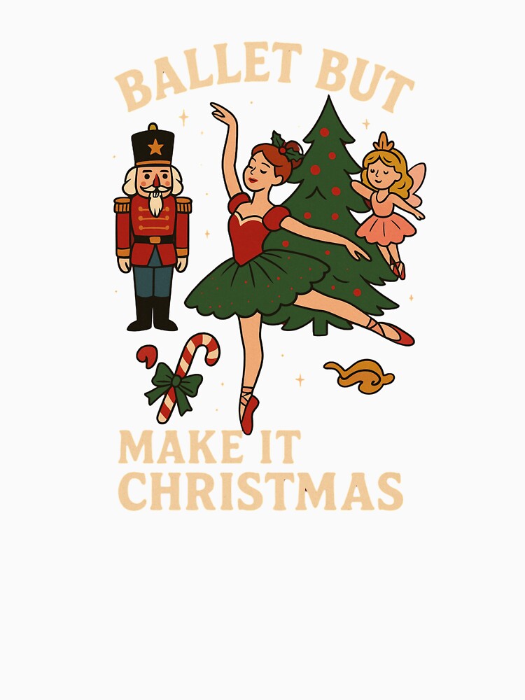 Whimsical Christmas Nutcracker Ballet Sugar Plum Fairy Design by caijoprints