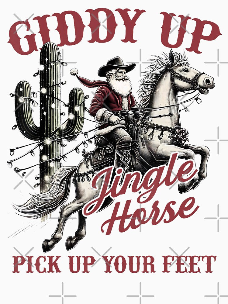 Western Christmas Giddy Up Jingle Horse Pick Up Your Feet by NetlandWewerka