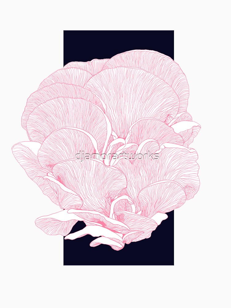 Pink Oyster Mushroom, Pleurotus Djamor dual color by djamorartworks