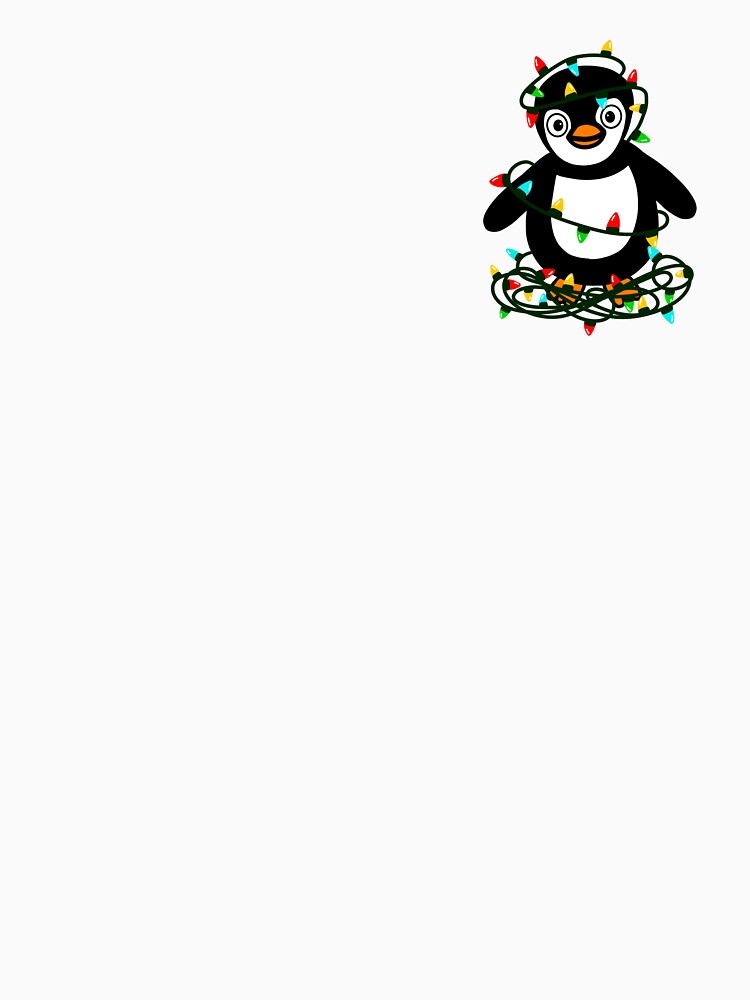 Penguin wrapped in christmas lights by drunkelephants