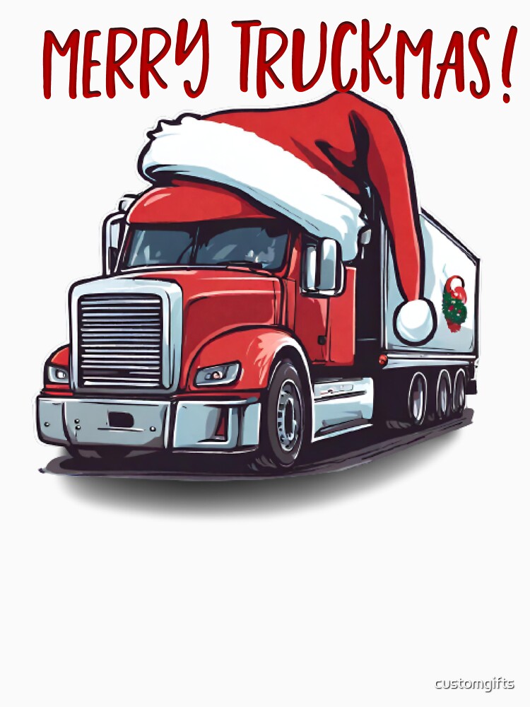 Funny Christmas Semi Transport Truck Truckmas by customgifts