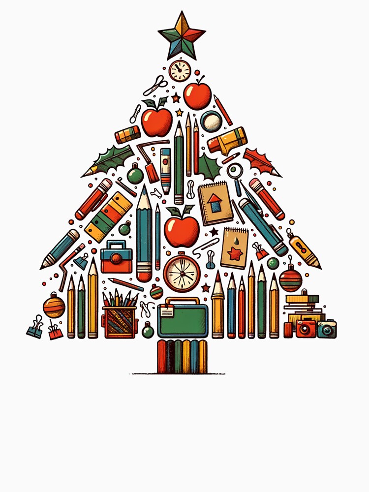 Teacher Cute Christmas Tree by NoonMoonApparel