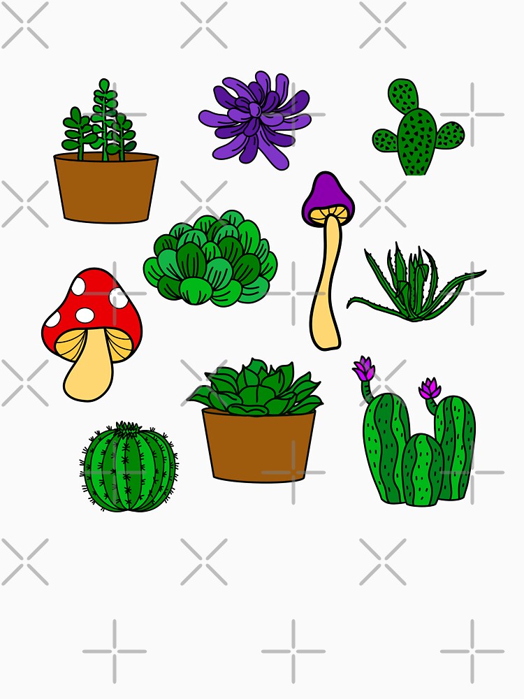 Mushroom and Succulent Pattern by KTCreativeSide
