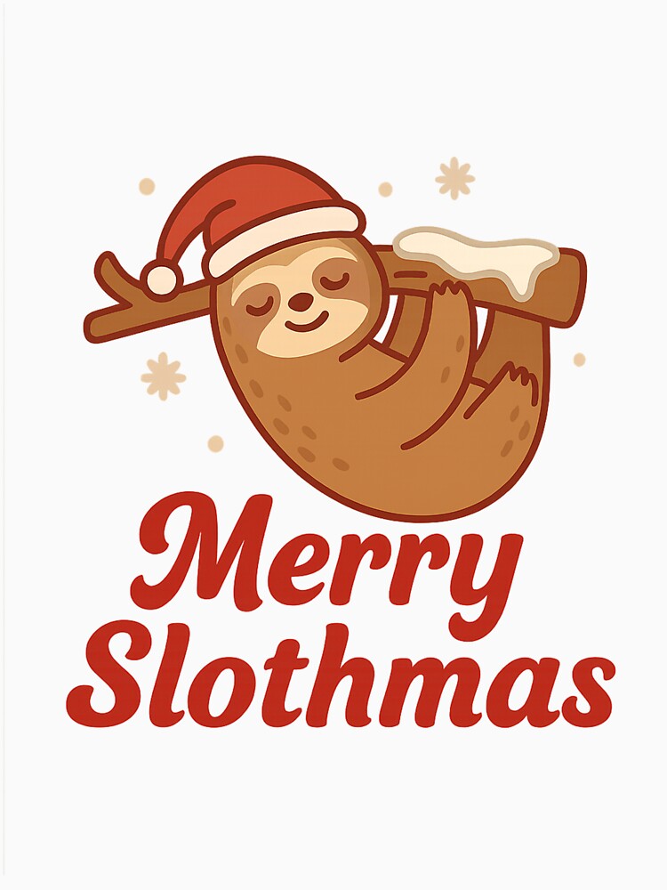 Merry Slothmas T-Shirt | Funny Christmas Sloth Design | Cute Holiday Gift Idea by AuuuStudio