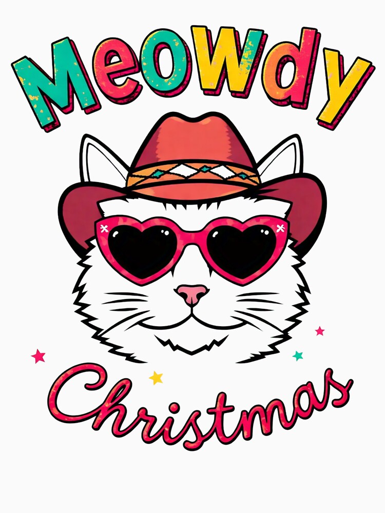 Copy of  Festive Cat Christmas WESTERN COWGIRL Classic T-Shirt by inkfluenceart
