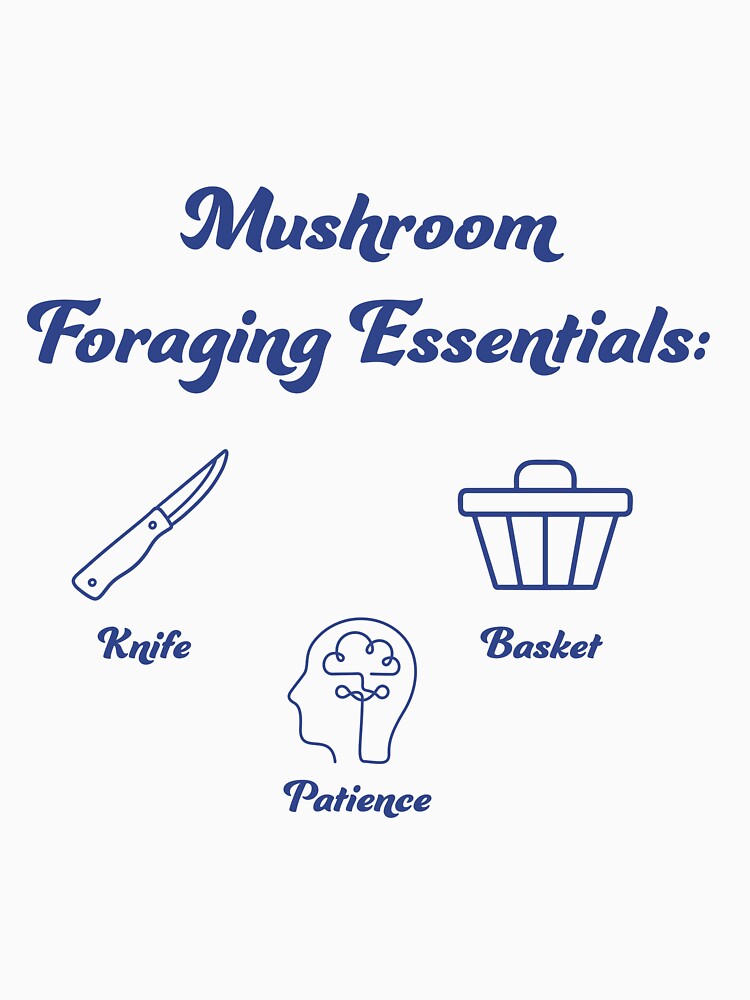 Mushroom Foraging Essentials Funny Minimalist List by Milena R.