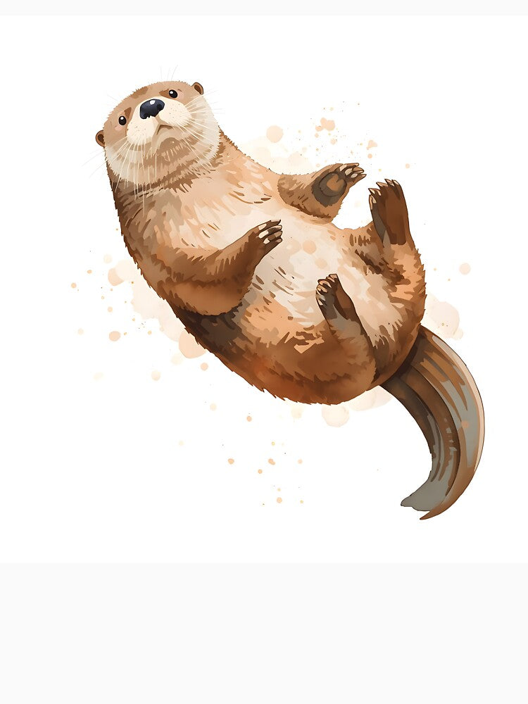 Sea Otter Watercolor Painting by RawNaturePrints