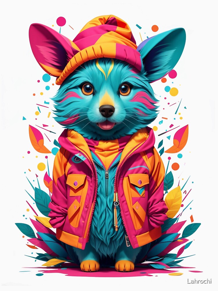 The Cool Blue and Pretty Pink Pup, Christmas dog by Lahrochi