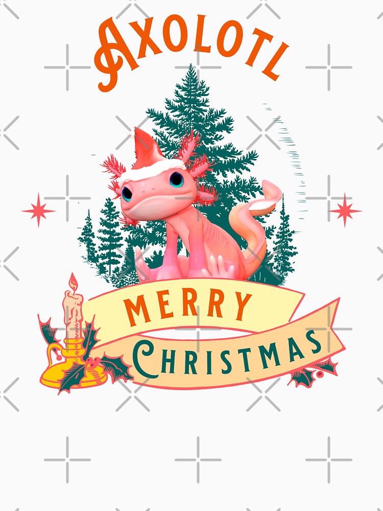 Kids Cute Axolotl Christmas Holiday Art by Vac1
