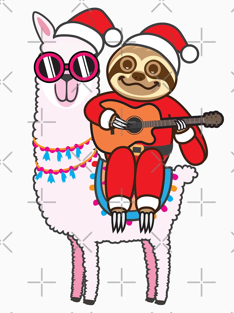 Sloth Santa Llama Guitar by plushism