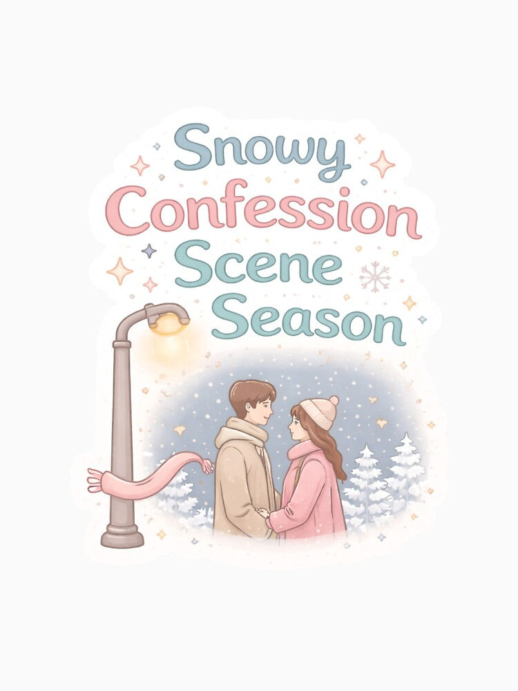Snowy Confession Scene Season | K-Drama Winter Romance Sticker by Soft Seoul Studio