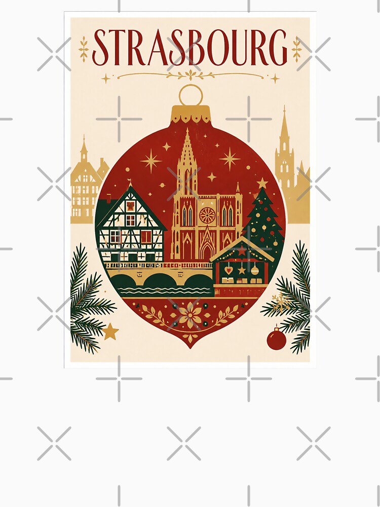 Strasbourg Christmas Ornament Travel Art by Beyond Destinations