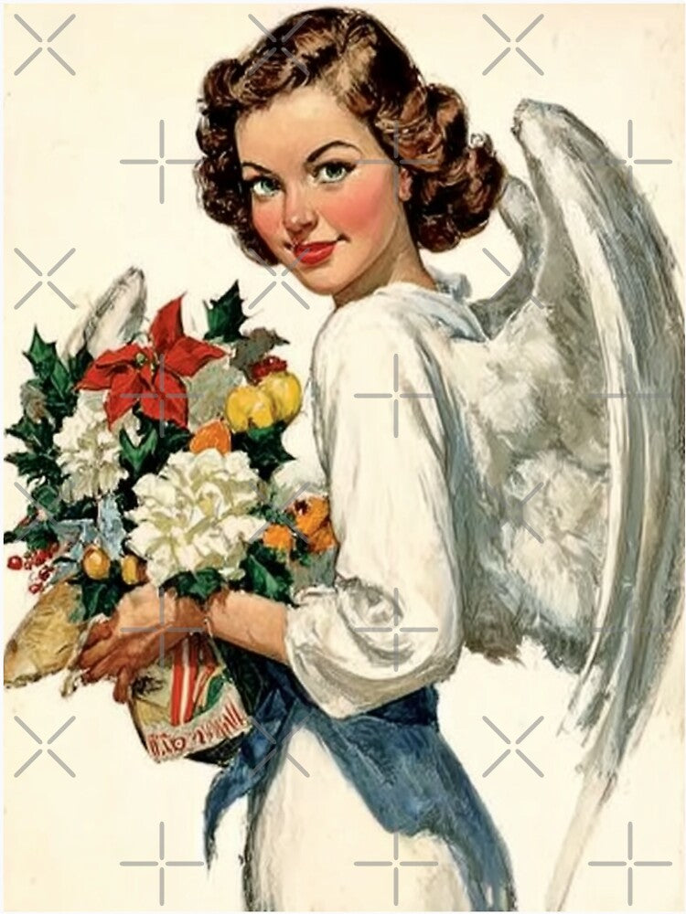 Retro Christmas angel card by MendaciousMina