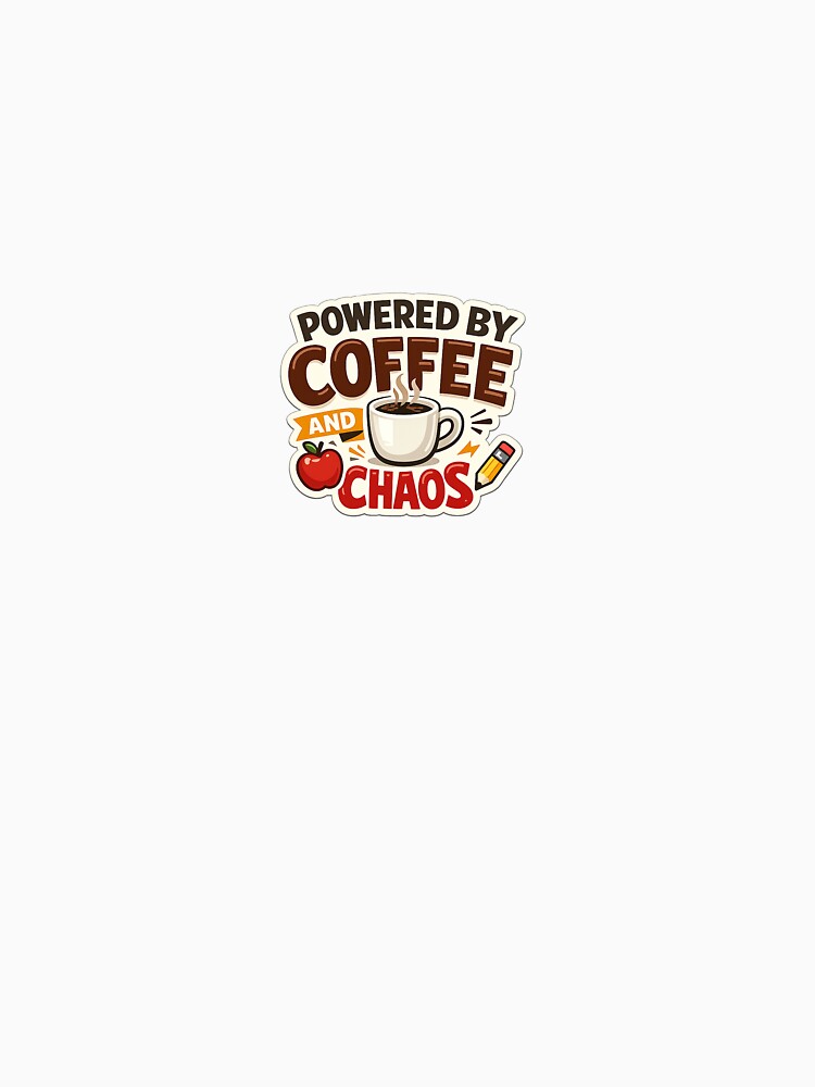 Teacher Gift - Powered by Coffee and Chaos by RedRubyBubble