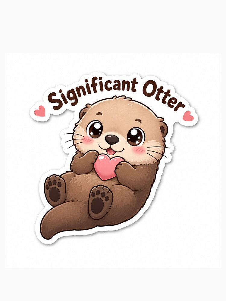 Significant Otter Sweet otter with heart by BoosterShop