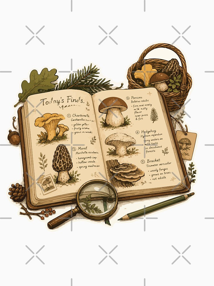 Today's Finds Mushroom Field Guide Mycology by SimplePoDesign