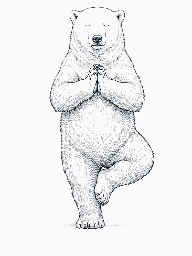 Vintage Polar Bear Yoga Tree Pose Animal Lover by TerryConnells