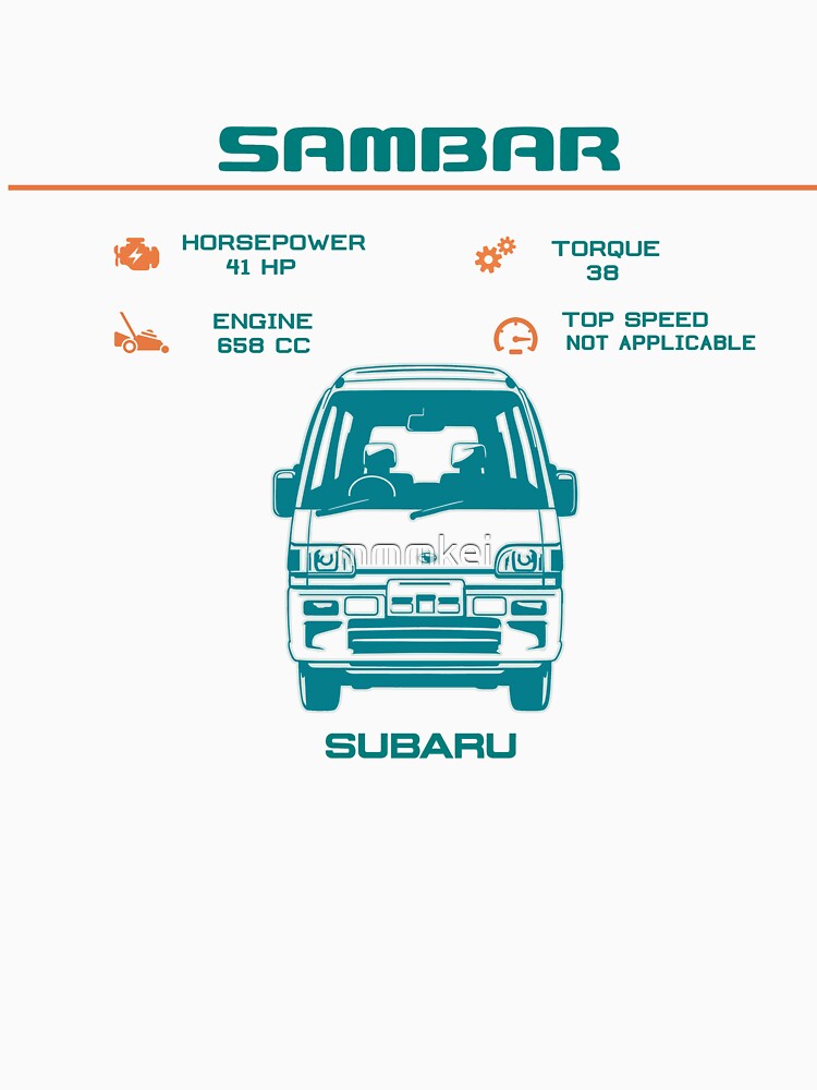Kei Truck Subaru Sambar, Tiny Japanese Truck specs, Kei Truck Outline by mmmkei