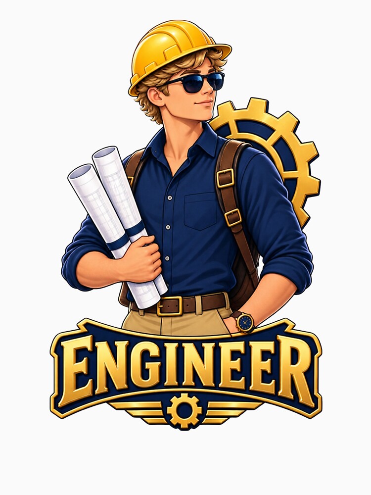 Professional Engineer – Navy & Gold Engineering Blueprint Design by HO•Designs