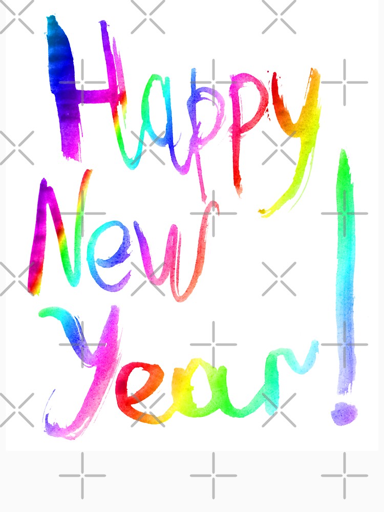 Happy New Year lettering | Happy New Year watercolor hand lettering by lausn