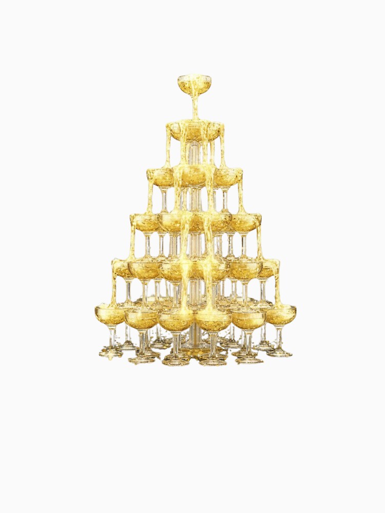 Luxury Gold Champagne Tower - Sparkling NYE & Celebration Aesthetic by MonaRose_Art
