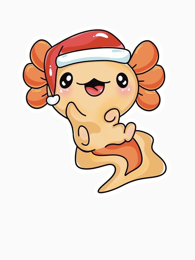 Holiday Santa Hat Axolotl by CozyBeeCreates