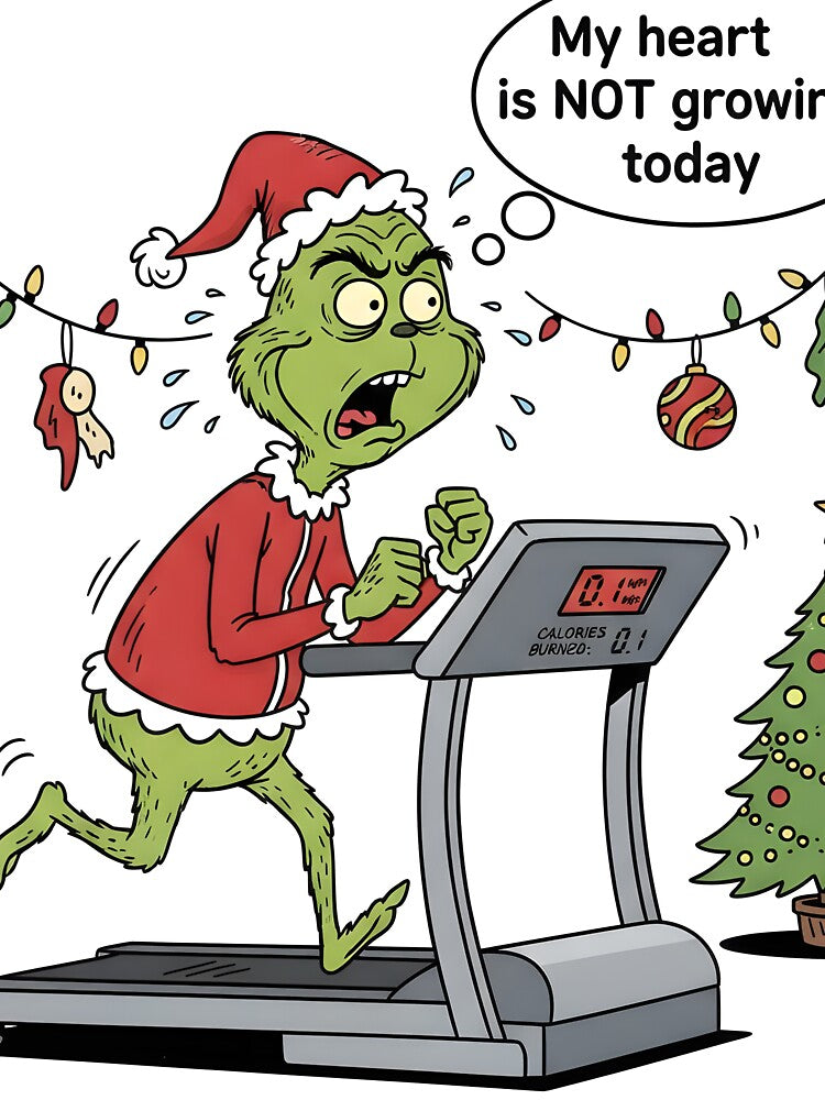 Resting Grinch Face Treadmill Funny Christmas Workout by AestheticCore Designs