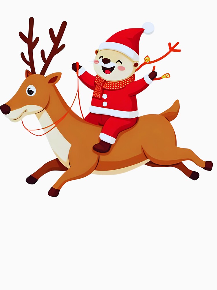 Otterly Merry Christmas – Otter Riding Santa’s Reindeer by Otterly Cute