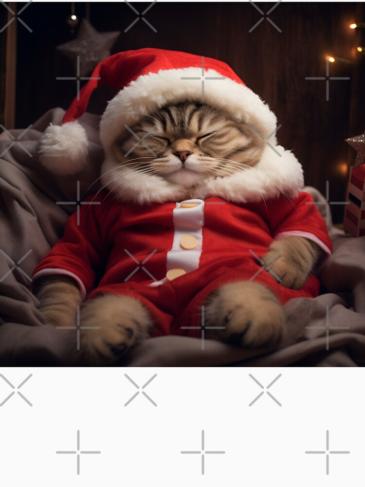 Comfy Christmas holiday cat by dcrc