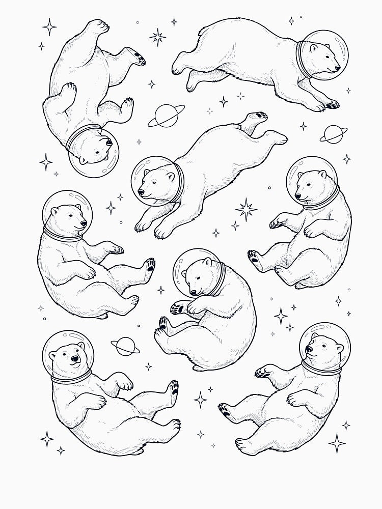 Vintage Polar Bear Astronaut Galaxy Space Animal Lover by TerryConnells