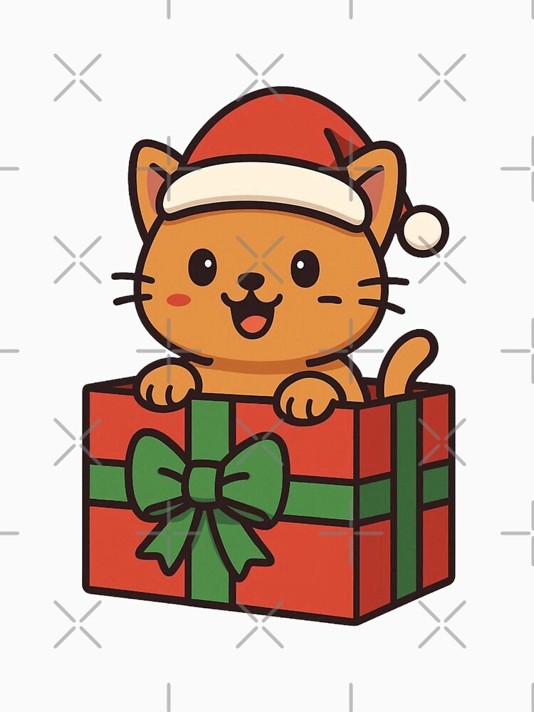 Cat in Christmas Gift Box – Cute Holiday Surprise by Confuzz1ed