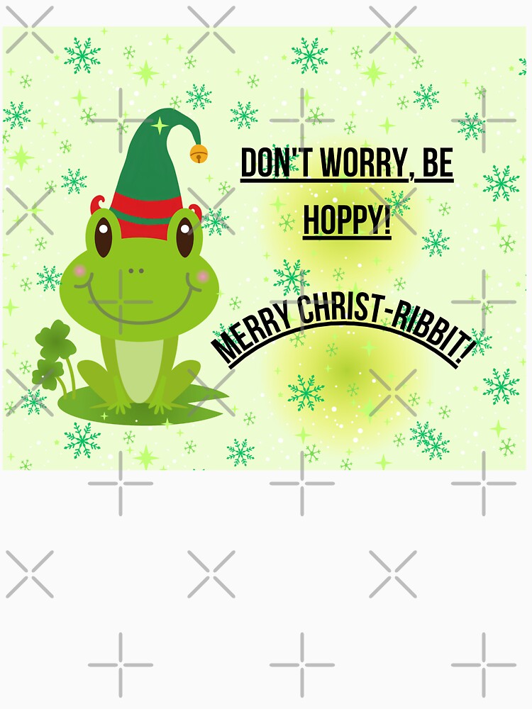 Cute Christmas Elf Frog - Don't Worry Be Hoppy Holiday by ArtByLilitUA