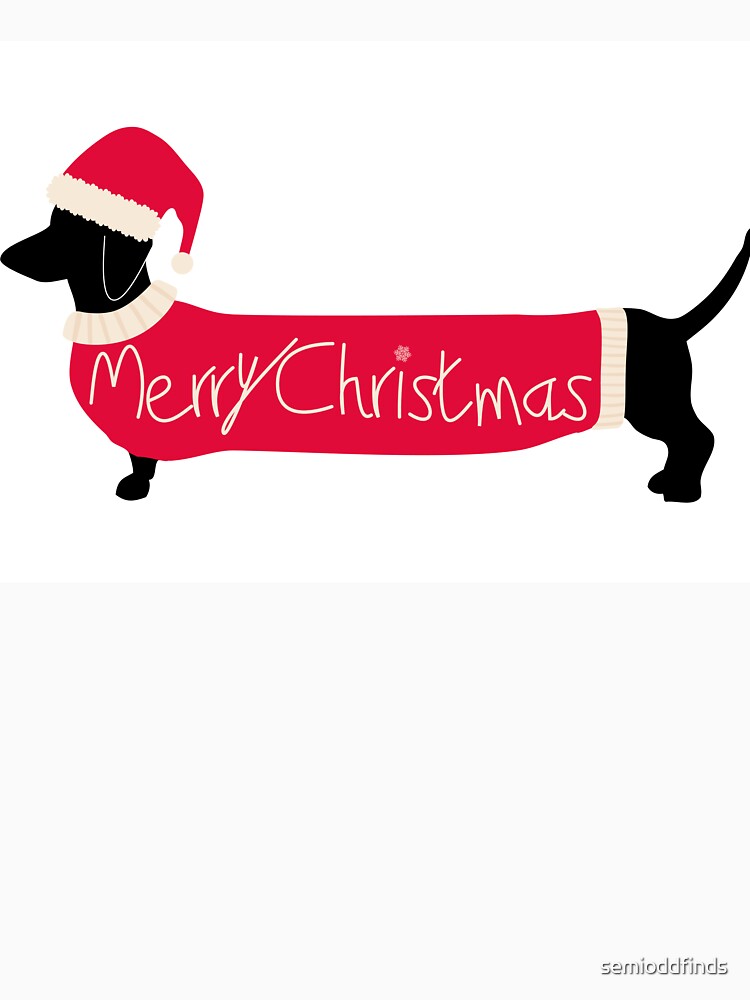Dachshund Wiener Dog Christmas Card by semioddfinds