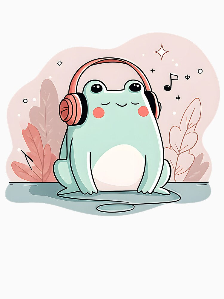 Cute Frog With Headphones by ReinaSpace
