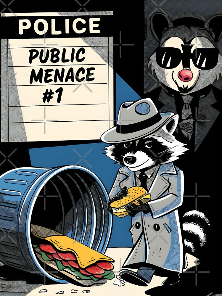 Raccoon Public Menace Comic Style Art by WildlifeInc