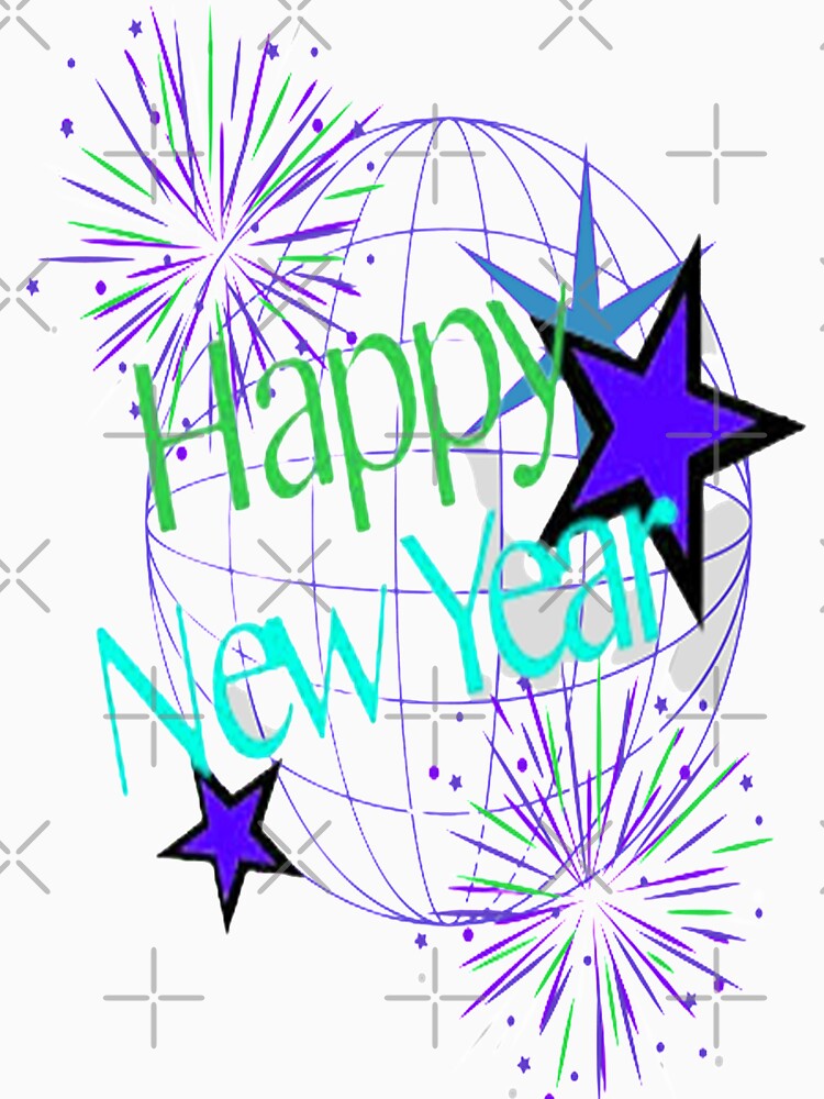 Happy New Year Abstract Lettering Design with Stars,3, Howdy New Year,New Years Celebration, New Years Eve Countdown by Adri Barnard