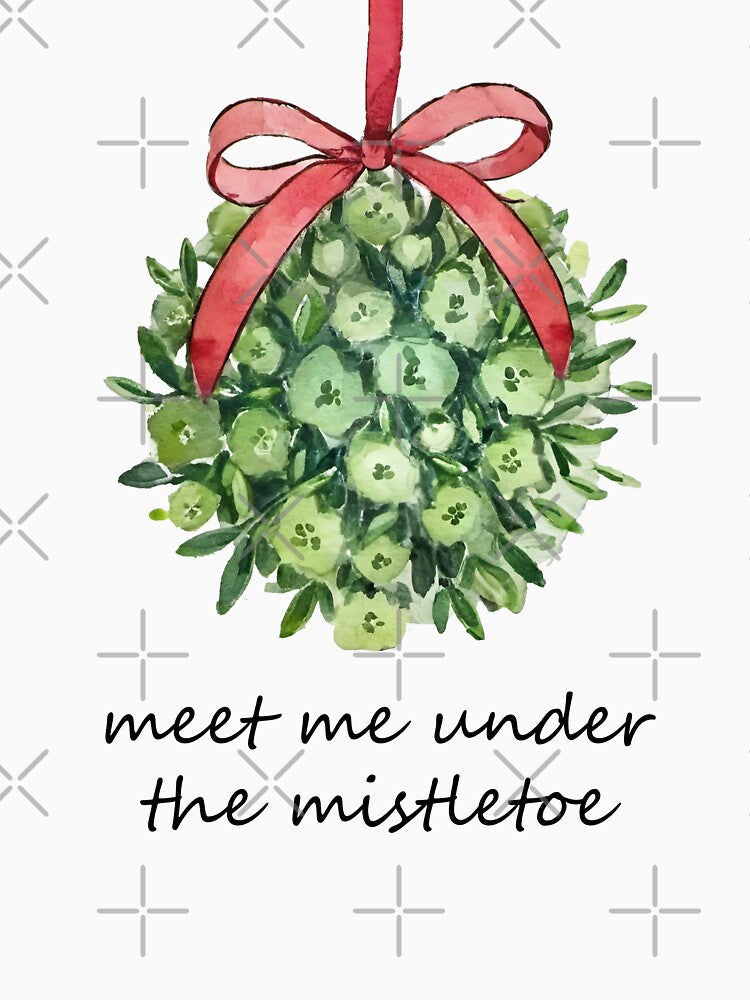 Coquette Mistletoe Watercolor Pattern by Magnolia Valley Art