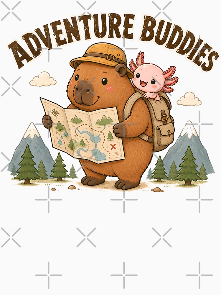 Capybara Axolotl Adventure Hiking Animal Graphic by ice-apparel